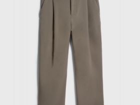 Широкие брюки со складками, Бежевый