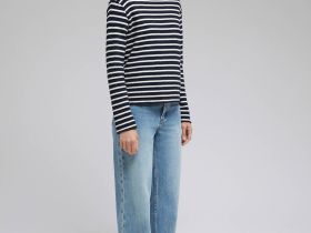 Лонгслив из хлопка в полоску