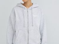 Толстовка на молнии с вышивкой, Серый