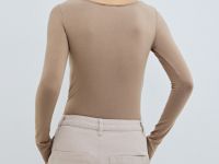 Боди из вискозы, Бежевый