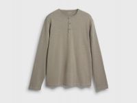 Лонгслив с воротником хенли, Бежевый