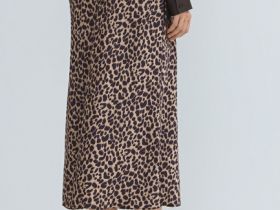 Сатиновая юбка А-силуэта, Бежевый