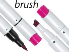 Маркер двухсторонний на спиртовой основе Stylefile Brush №370 красный