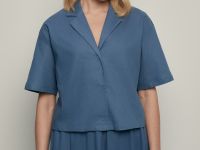 Укороченная блузка из хлопка и льна