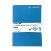 Скетчбук для маркеров Sketchmarker "MARKER LINE" 17,6х25 см 16 л 160 г мягкая обложка, бирюзовый