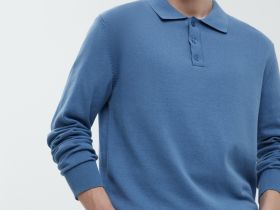 Поло с длинным рукавом из хлопка