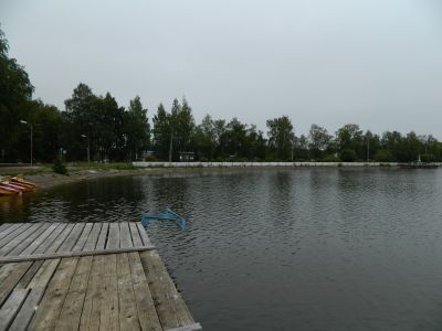 Плотина Очерского пруда с березовой аллеей