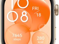 Умные часы HUAWEI Watch Fit 3 Золотистые, с белым кожаным ремешком