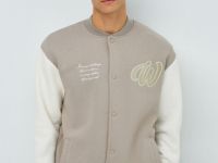 Бомбер на кнопках, Бежевый