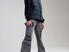 Брюки текстильные джинсовые для девочек