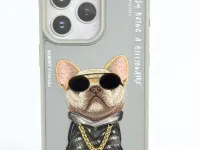 Чехол-накладка Nimmy Friends Purple Little Rich Tycoon для Apple iPhone 16 Pro полиуретан (серый)