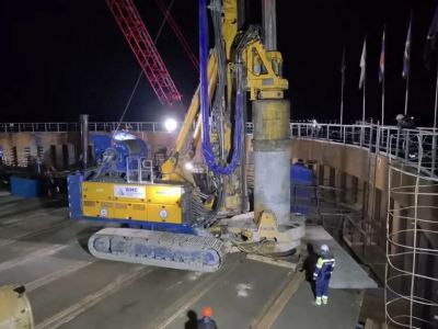 Началось бурение свай под центральный пилон Ленского моста