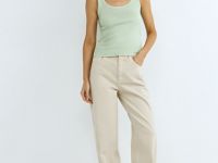 Базовая майка в рубчик, Зеленый