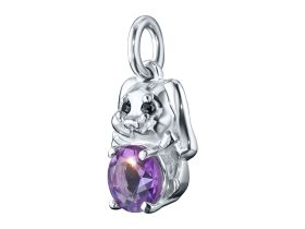 Подвеска из серебра с аметистом и фианитами э0607пд02260353