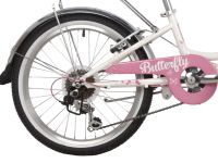 Детский велосипед Novatrack Butterfly 20 6.V, год 2022, цвет Белый-Фиолетовый