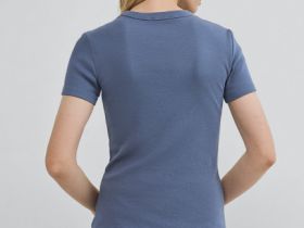 Футболка в рубчик, Синий