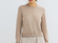 Укороченный кардиган на пуговицах, Бежевый