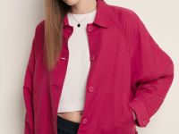 Жакет с добавлением льна и отложным воротником