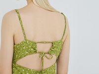 Платье-бюстье с принтом, Зеленый