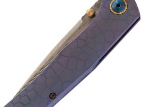 Складной нож Assassin knives Argo 2.0, сталь M398/Damascus, рукоять титан, фиолетовый