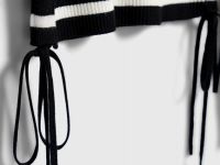 Джемпер в полоску с завязками для девочек, Черный