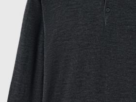 Джемпер поло из шерсти мериноса, Серый