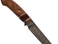 Авторский нож Ворон, сталь мозаичный дамаск, подарочная шкатулка