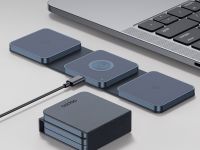 Беспроводное зарядное устройство Deppa MagSafe Mini Fold QI 3 в 1 (23164) для смартфона/наушников/Apple Watch 15W (черный)