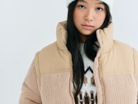 Вельветовая утеплённая куртка для девочек, Бежевый