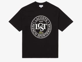 Мужская футболка Lacoste из плотного хлопка с принтом