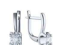 Серьги из белого золота с бриллиантами э4701сг06200855