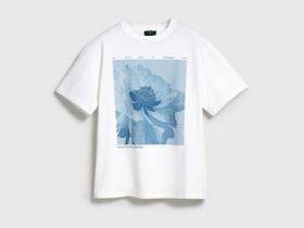 Футболка с цветочным принтом, Белый