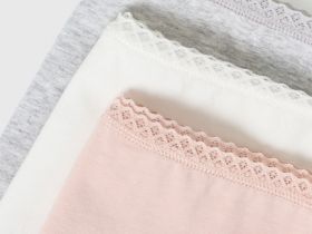 Классические трусы-брифы с кружевом, 3 шт., Белый