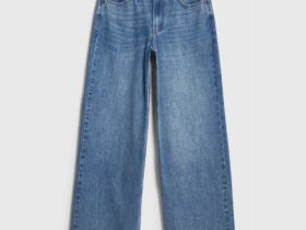 Свободные джинсы из плотного денима, Синий