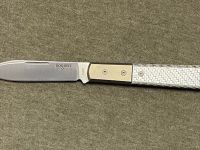 Складной нож LionSteel Barlow Roundhead, сталь M390, рукоять титан/карбон