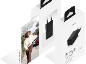 Сетевое зарядное устройство uBear Bridge 2xUSB-C, 45Вт черный