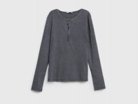 Лонгслив с пуговицами, Серый