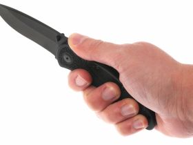 Складной полуавтоматический нож Kershaw Blur All Black, сталь Sandvik 14C28N, рукоять алюминий/Trac-Tec