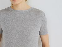 Полупрозрачная футболка в рубчик, Серый