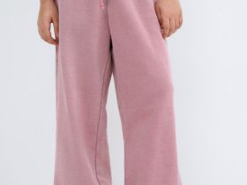 Широкие трикотажные брюки для девочек, Розовый