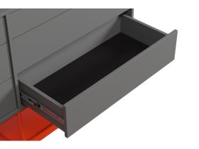 Комод Изи 158x91 Графитовый/Оранжевый