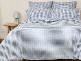 Постельное белье полукомплект Vichy, серо-голубое