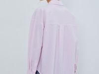 Свободная рубашка из хлопка Оксфорд, Розовый