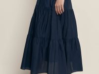 Юбка макси на резинке со съемной подкладкой