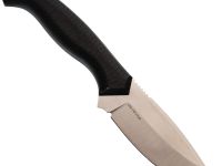 Цельнометаллический нож Пиранья, сталь VG-10, рукоять черная G10