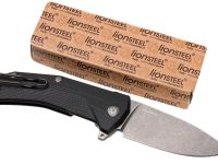 Нож складной LionSteel KUR BBK G10 Black Flipper, сталь Stonewashed & PVD-Coated Uddeholm Sleipner®, стеклотекстолит, чёрный