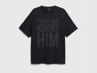 Футболка оверсайз с принтом для девочек, Черный