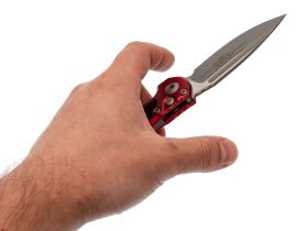 Автоматический нож Microtech LUDT Gen III, сталь M390, рукоять алюминий, бордовый