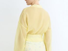 Блузка из лиоцелла с запахом, Желтый