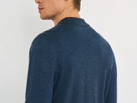 Вязаный джемпер-поло с длинным рукавом, Синий